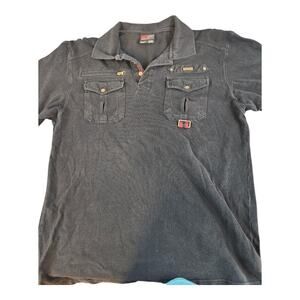 South Pole Vintage XXL mens black t-shirt polo red Y2K Goth Grunge 100% cotton